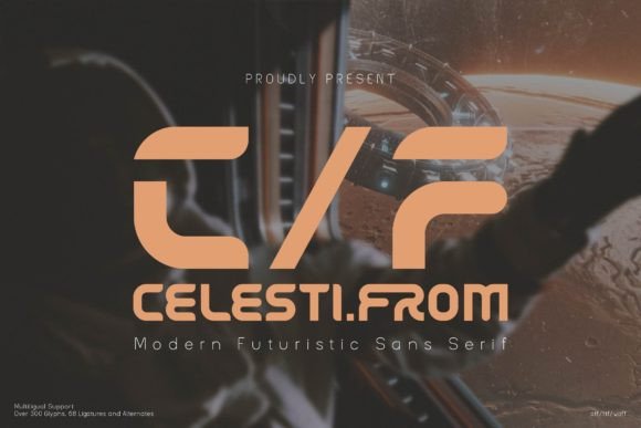 Celesti from: A Futuristic Sans Serif Font for Modern Branding