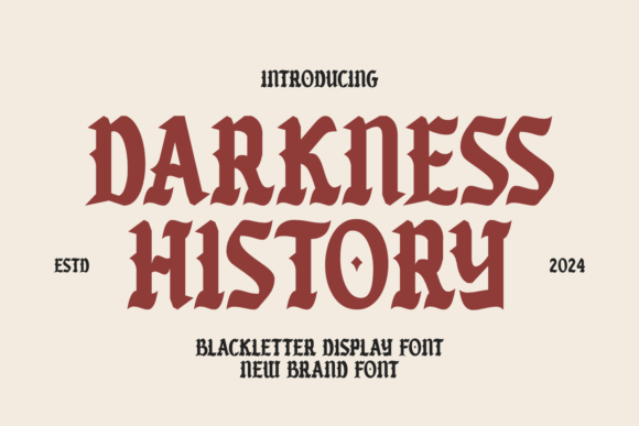 Darkness History Font for Web Design